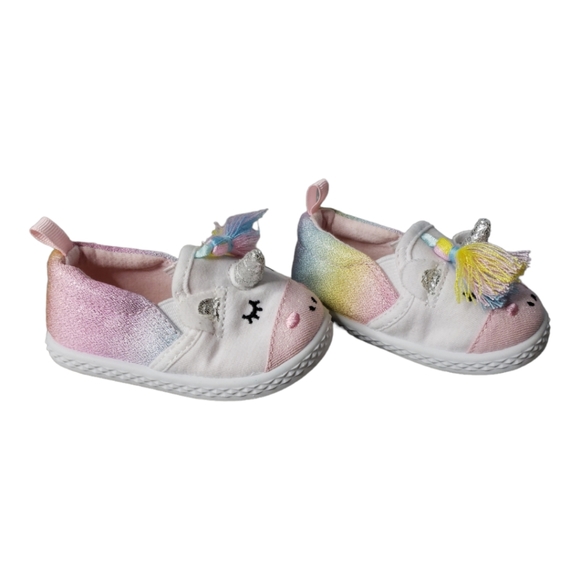 Fancy Magical Rainbow Ombre Glitter Tassels Unicorn Giftable Sneakers size 2 - Picture 3 of 7